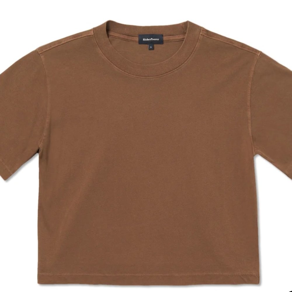 Women's Relaxed Crop Tee in Morning Roast - Picture 2 of 5